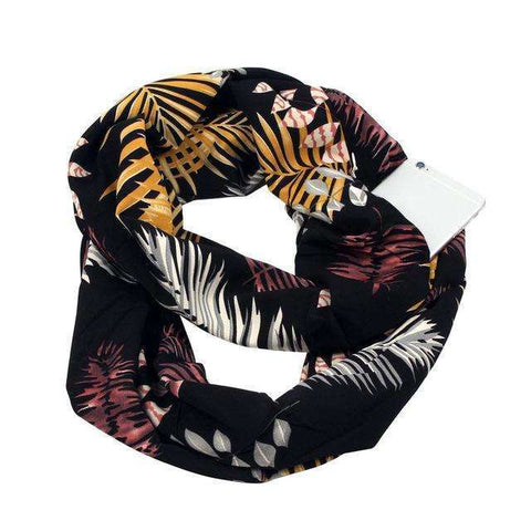 Floralsky Infinity Scarf with Pocket  Veebee Voyage