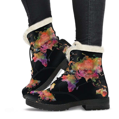 Heimurinn Fur Lined Boots Ankle Boots Veebee Voyage