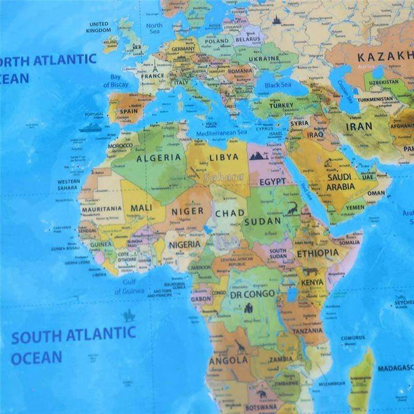 Large Blue Ocean Scratch Off World Map scratch off travel map Veebee Voyage