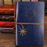 New! Vintage Journal with Embossed  Compass and Leather Ties  Veebee Voyage