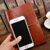 New! Vintage Journal with Embossed  Compass and Leather Ties  Veebee Voyage