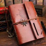 New! Vintage Journal with Embossed  Compass and Leather Ties  Veebee Voyage