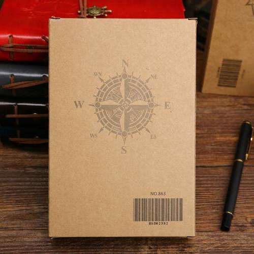 New! Vintage Journal with Embossed  Compass and Leather Ties  Veebee Voyage