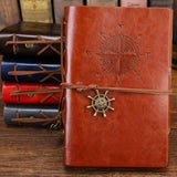 New! Vintage Journal with Embossed  Compass and Leather Ties  Veebee Voyage