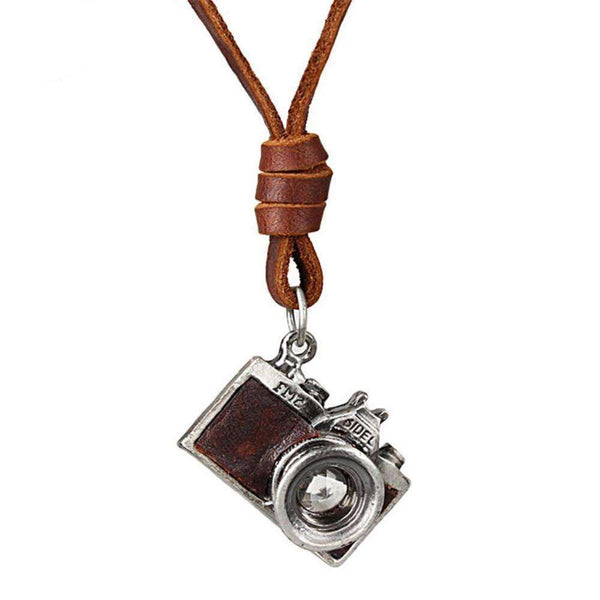 The Eye of the Camera Leather Necklace  Veebee Voyage