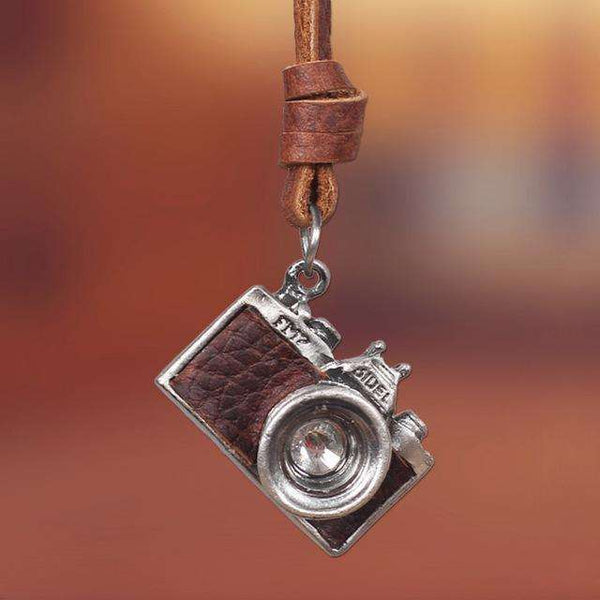 The Eye of the Camera Leather Necklace  Veebee Voyage