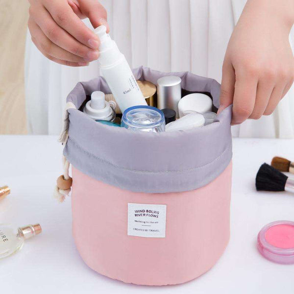 The Stockholm Drawstring Barrel Cosmetic Organizer  Veebee Voyage