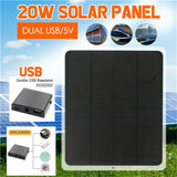 Polestar 20W DC 5V Monocrystalline Solar Panel w/ Dual Output USB Ports