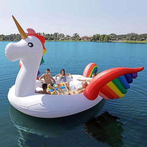 Aloha Unicorn 6 Person Inflatable Island Float  Veebee Voyage
