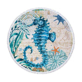 Aqua Series Beach Blanket round beach towels Veebee Voyage