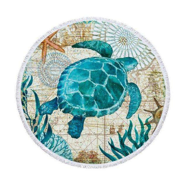 Aqua Series Beach Blanket round beach towels Veebee Voyage