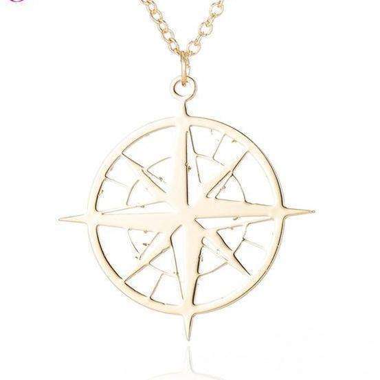 Compass Charm Necklace  Veebee Voyage