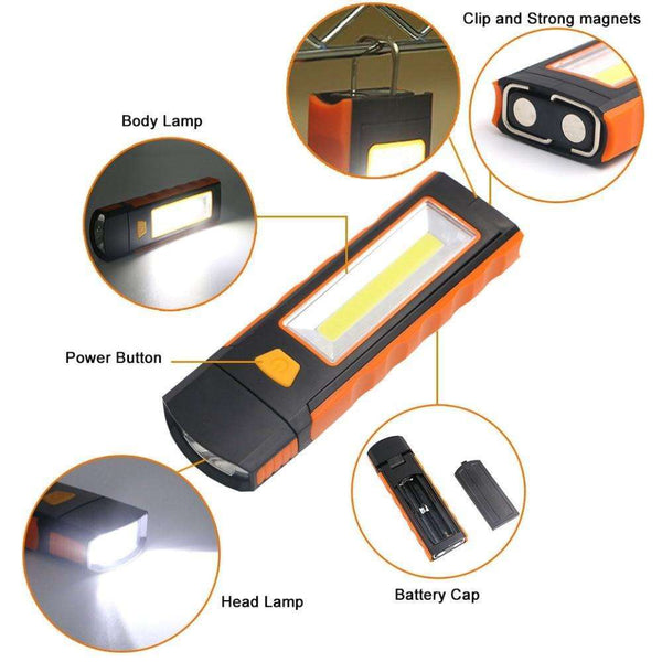 Dual LED and COB Magnetic Portable Light  Veebee Voyage