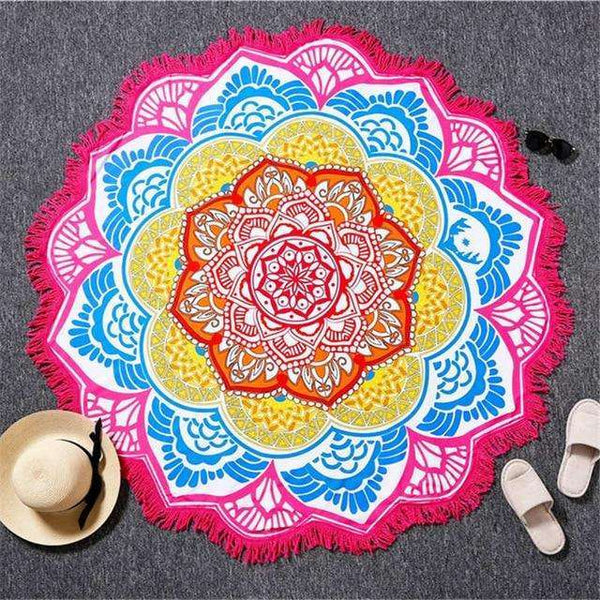 Mandala Tapestry Beach Towel round beach towels Veebee Voyage