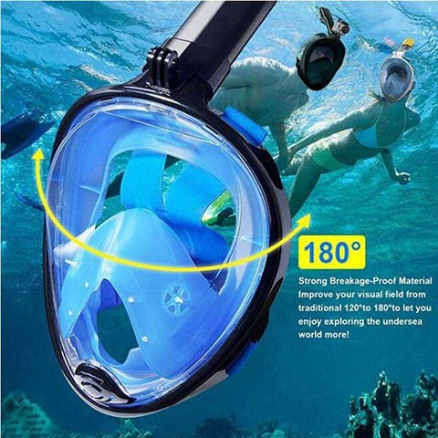 Nautical Neptune Full Face Snorkeling Mask with Go Pro Camera Attachment  Veebee Voyage