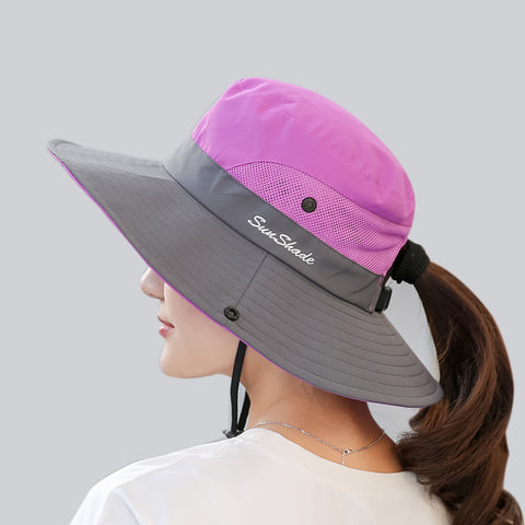 Sunshade Waterproof UV 50+ Sun Hat with Ponytail Slot upf hats Veebee Voyage
