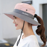 Sunshade Waterproof UV 50+ Sun Hat with Ponytail Slot upf hats Veebee Voyage