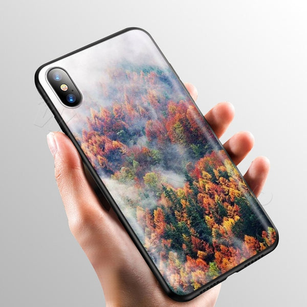 Foggy Tree Tops! phone case Veebee Voyage