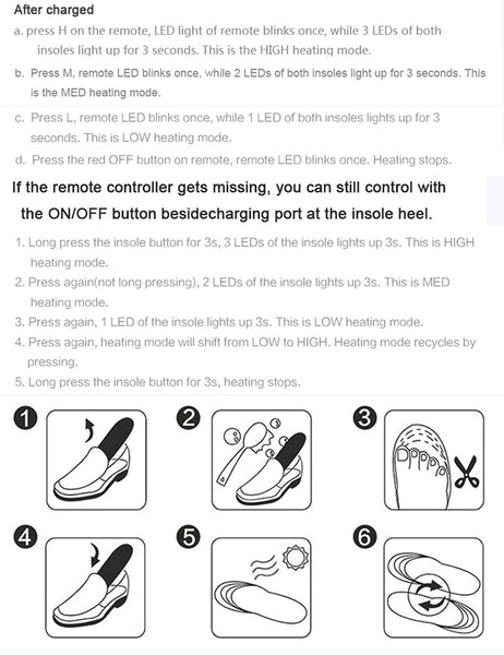 Rechargeable Heated Thermal Insoles With Remote Control  Veebee Voyage