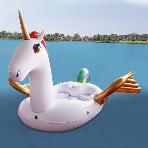 6 Person Gigantic Gold Pegasus Inflatable Island Float  Veebee Voyage