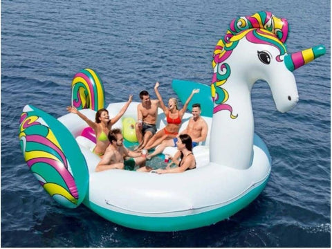 Gigantic 6 Person Inflatable Tropical Unicorn Island Float  Veebee Voyage