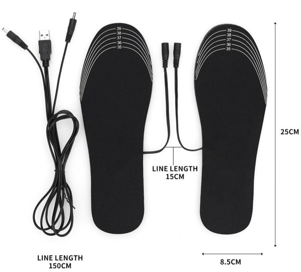 USB Rechargeable Heated Thermal Insoles  Veebee Voyage