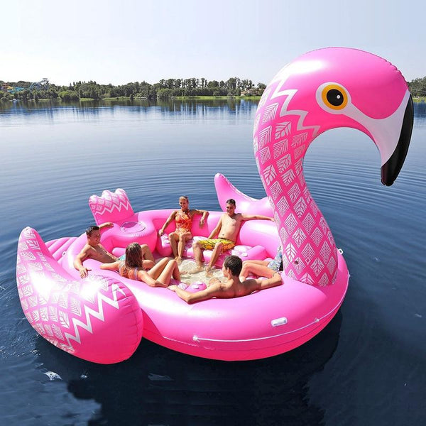 Aloha Gigantic  Inflatable Flamingo Island Float  Veebee Voyage