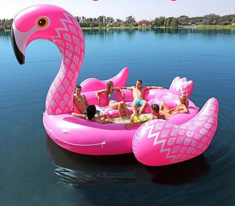 Aloha Gigantic  Inflatable Flamingo Island Float  Veebee Voyage
