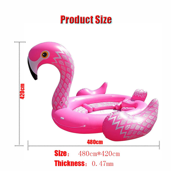 Aloha Gigantic  Inflatable Flamingo Island Float  Veebee Voyage