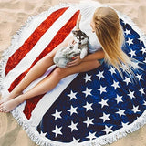 Stars and Stripes Round Beach Throw usa beach towel Veebee Voyage