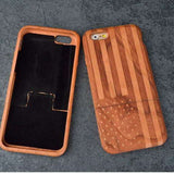 Solid Wood American Flag! phone case Veebee Voyage