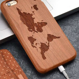 Solid Wood World Map! phone case Veebee Voyage