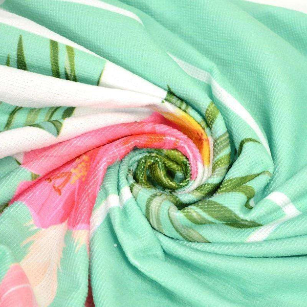 Summer Fun Beach Towel with Fringe round beach towels Veebee Voyage