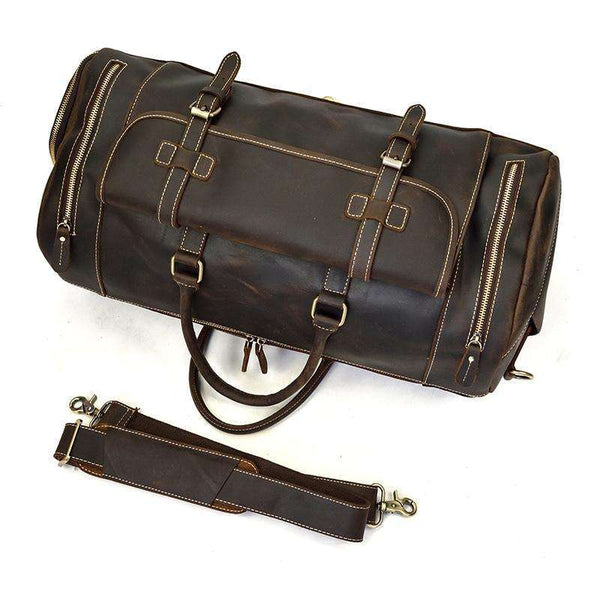 The Norseman 100% Leather Weekender with shoe pocket  Veebee Voyage