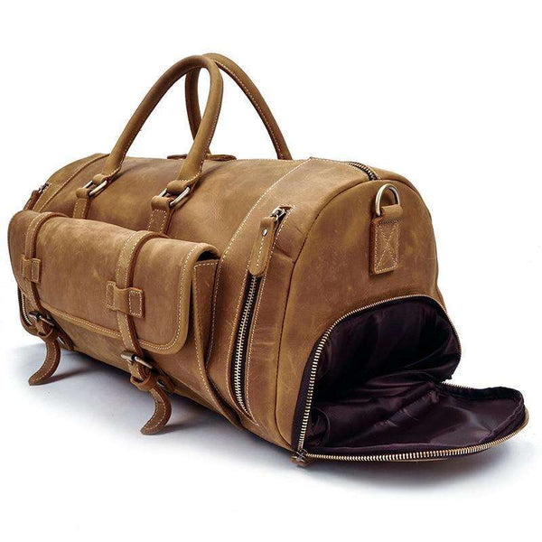 The Norseman 100% Leather Weekender with shoe pocket  Veebee Voyage