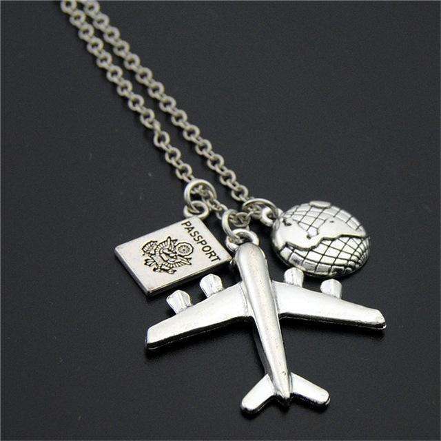 Airplane Necklace. Vintage Inspired Necklace.Plane Necklace. Pilot. World  Traveler. Air Force.