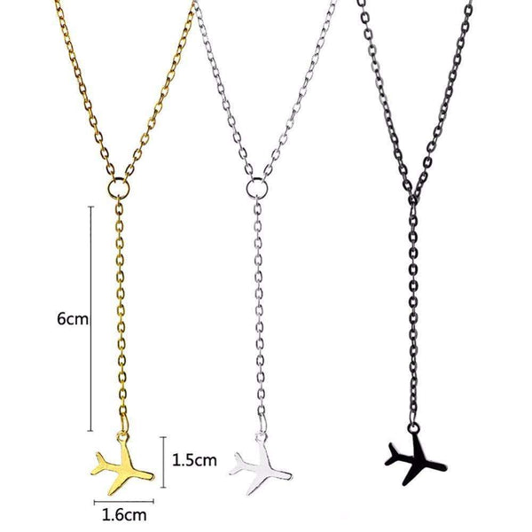 The Saba Airplane Pendant Necklace  Veebee Voyage