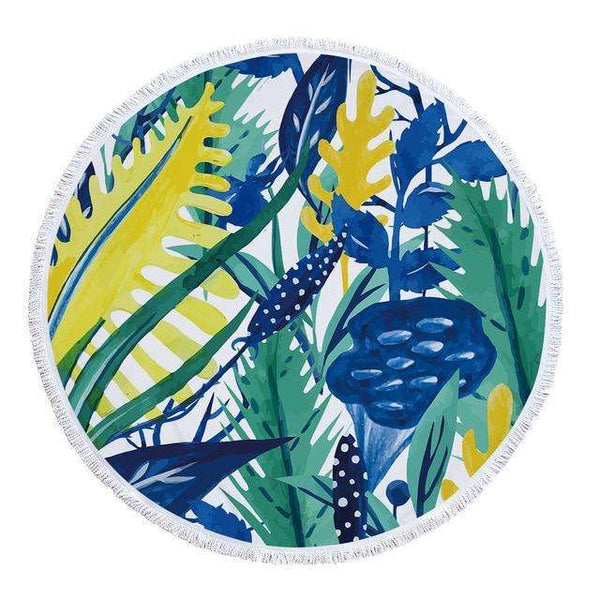 Tropical Sun Round Beach Towel round beach towels Veebee Voyage