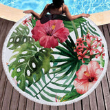 Tropical Sun Round Beach Towel round beach towels Veebee Voyage